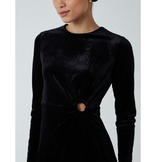 High Neck With Keyhole Detail & Long Sleeve Dress