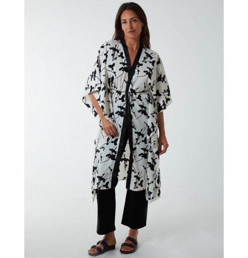 Kimono Midi With Satin Bands