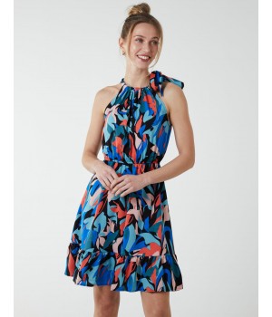 Tie Neck Halter Dress