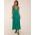 Rope Detail Plunge V-Neck Split Hem Maxi Dress