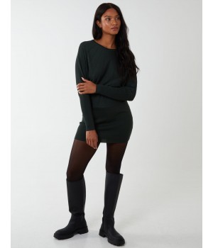 Batwing Ribbed Hem Tunic