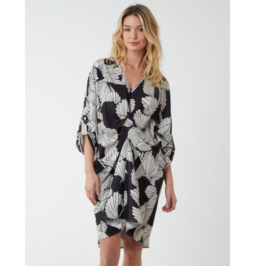 Twist Front Floral Print Tunic