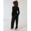 Elasticated Waist Crossover Long Sleeve Jumpsuit