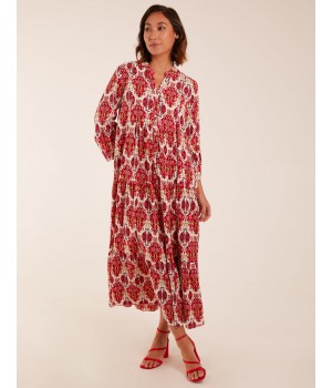 Damask Button Down Maxi Dress