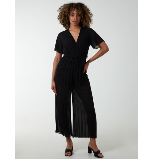 Pleated Wrap Over Jumpsuit