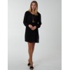 Long Sleeve Pleated Shift Dress