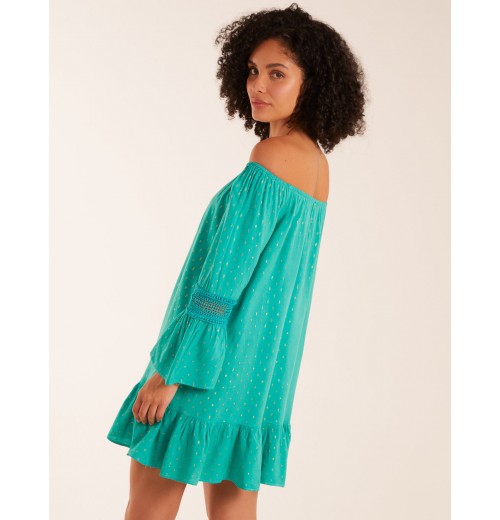 Bardot Tunic Dress With Frill Hem